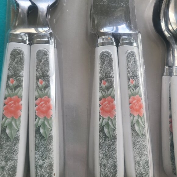 NEW in pkg vin Corelle SILK & ROSES Stainless Steel FLATWARE by Regent Sheffield - Picture 4 of 5